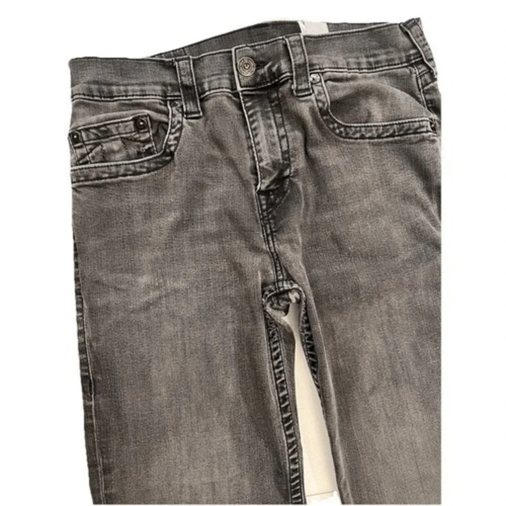 True Religion Devin Loose‎ Straight Leg Washed Black Jeans Size 33x29 Y2K Stack